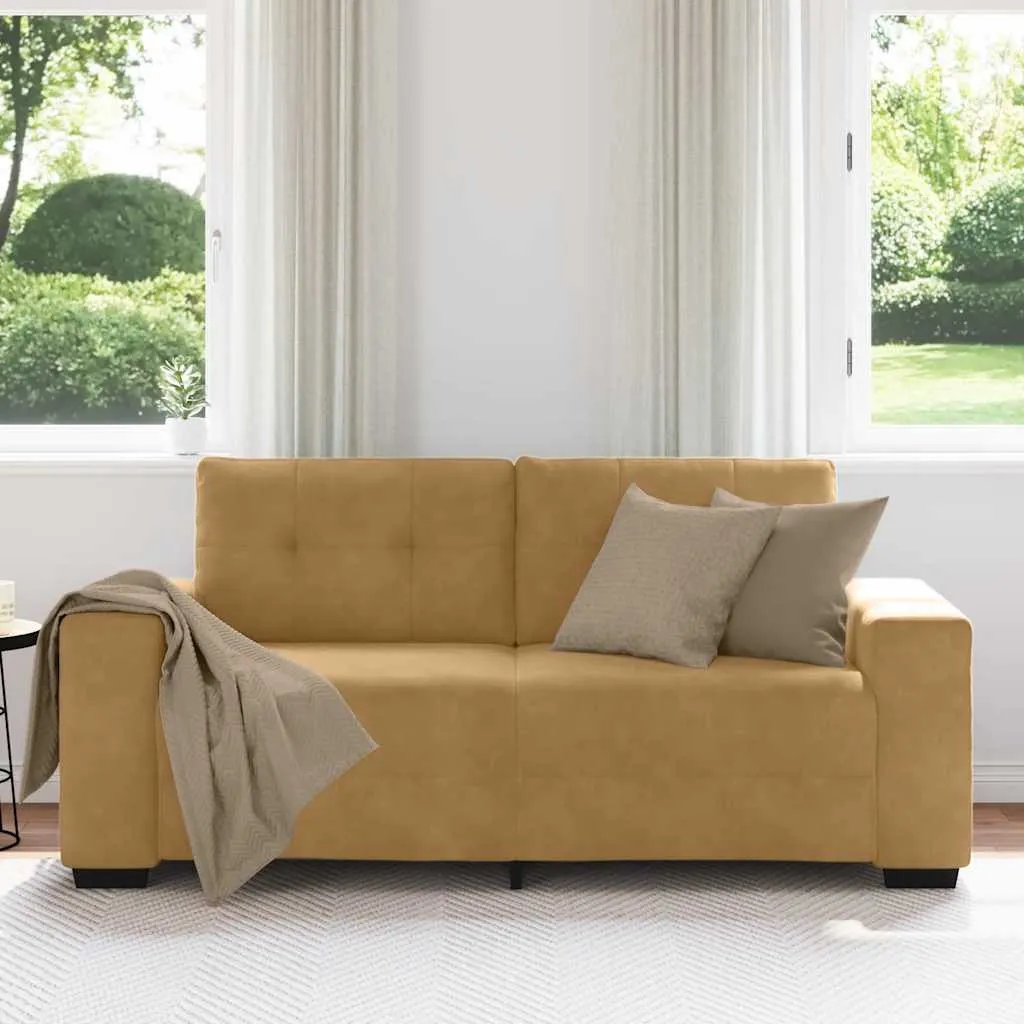 sofa-dwuosobowa-brazowa-140-cm-aksamit-stan-nowy