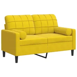 2-osobowa-sofa-z-poduszkami-zolta-120-cm-aksamit