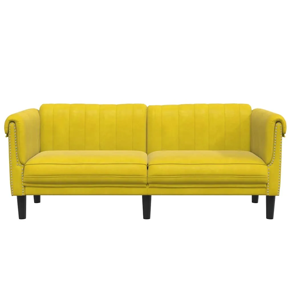 sofa-dwuosobowa-zolta-aksamit