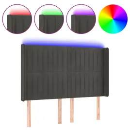 zaglowek-do-lozka-z-led-ciemnoszary-147x16x118-128cm-aksamit