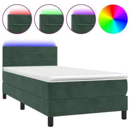 lozko-kontynentalne-z-materacem-i-led-zielony-aksamit-90x190-cm