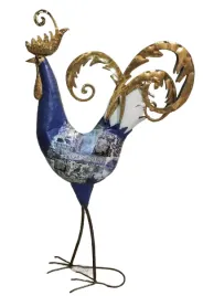 figurka-metalowa-kogut-niebieski-83cm