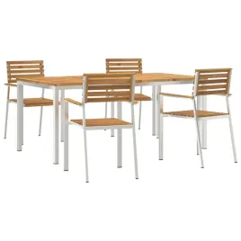 zestawdojedzeniawogrodzie-5-pcs-brazowy-drewnoakacjowe