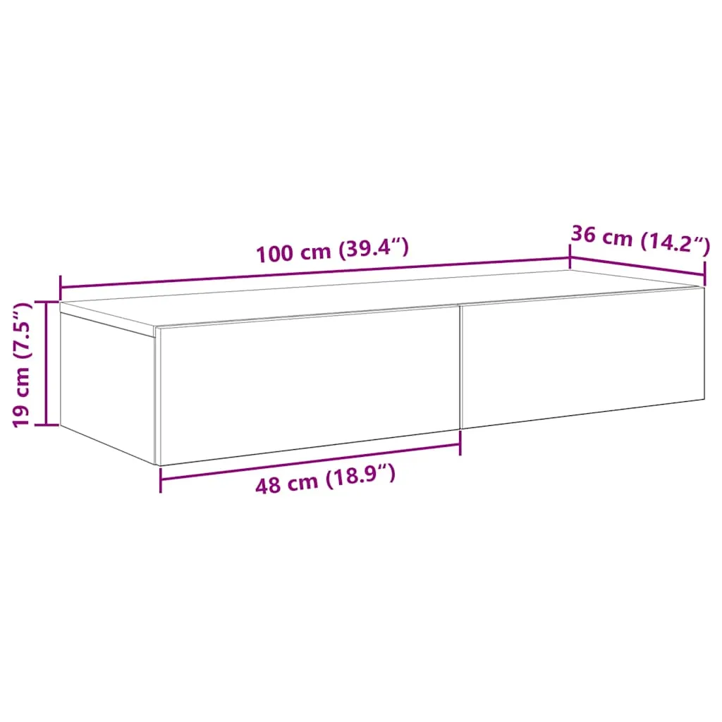 polka-scienna-z-szufladami-biala-100x36x19-cm-stan-nowy