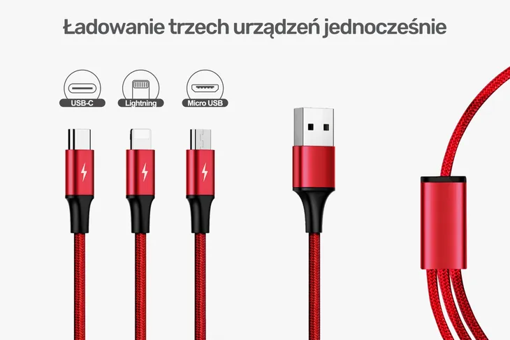 unitek-c4049rd-3-in-1-usb-charging-cable-stan-nowy-dlugosc-przewodu-1-2-m