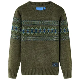sweter-dzieciecy-z-dzianiny-khaki-116