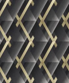 tapeta-nowoczesna-geometria-3d-szary-i-zloto