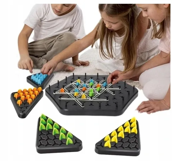 triangle-chess-board-game-interactive-pegboard-game-desktop-board-games