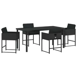 zestaw-do-jadalni-w-ogrodzie-z-poduszka-5-pcs-czarny-polirattan