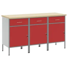 szafka-robocza-3-pcs-czerwony-i-szary-150-x-55-x-85-cm