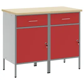 szafka-robocza-2-pcs-czerwony-i-szary-100-x-55-x-85-cm