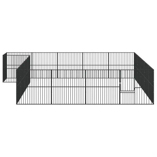 kojec-dla-psa-20-paneli-czarny-stal-galwanizowana-dlugosc-1-cm