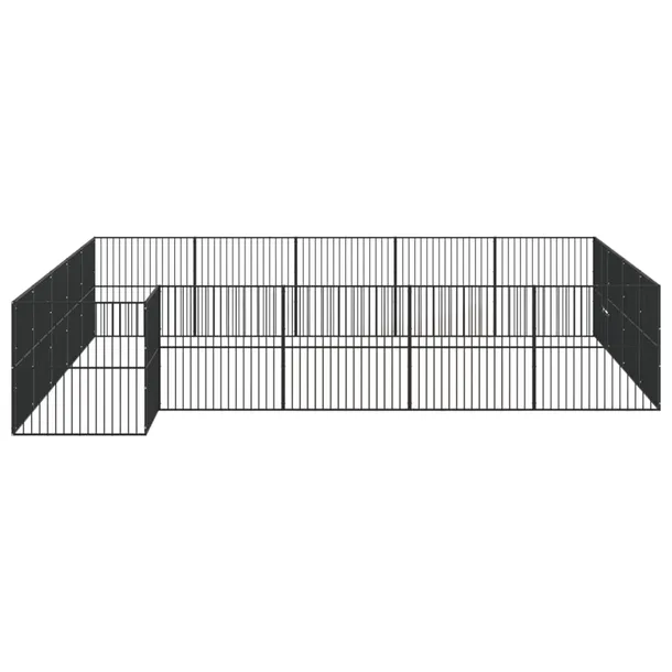 kojec-dla-psa-20-paneli-czarny-stal-galwanizowana-material-wykonania-metal