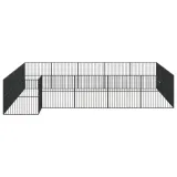 kojec-dla-psa-20-paneli-czarny-stal-galwanizowana-material-wykonania-metal