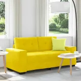 sofa-dwuosobowa-zolta-140-cm-aksamit-stan-nowy