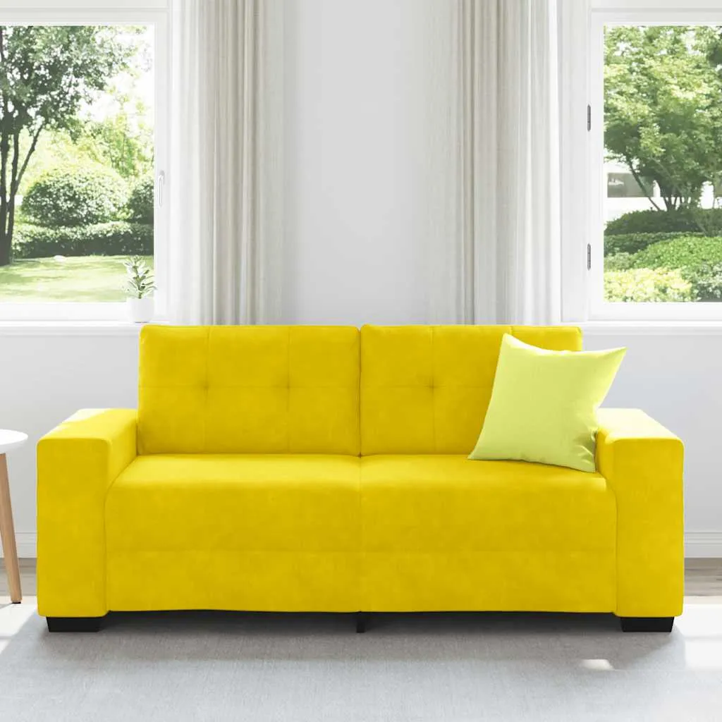 sofa-dwuosobowa-zolta-140-cm-aksamit-stan-nowy