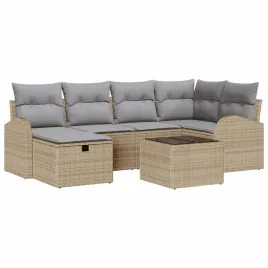 zestaw-sof-na-ogrod-z-poduszka-7-pcs-bezowy-polirattan