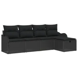 zestaw-sof-na-ogrod-z-poduszka-5-pcs-czarny-polirattan