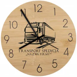 bambusowy-zegar-scienny-nadruk-uv-do-biura-transport-spedycja-nazwa-firmy