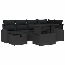 zestaw-sof-na-ogrod-z-poduszka-7-pcs-czarny-polirattan