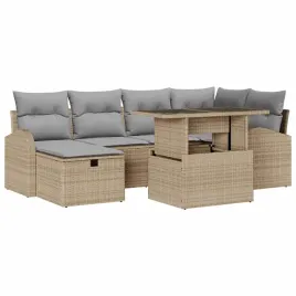 zestaw-sof-na-ogrod-z-poduszka-7-pcs-bezowy-polirattan