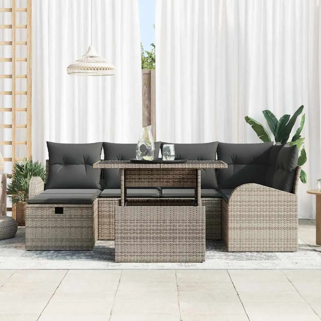 zestaw-sof-na-ogrod-z-poduszka-7-pcs-szary-polirattan-stan-nowy