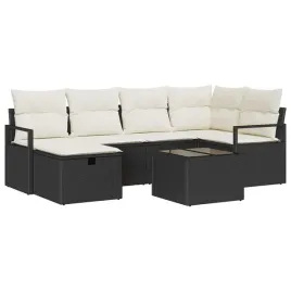 zestaw-sof-na-ogrod-z-poduszka-7-pcs-czarny-polirattan