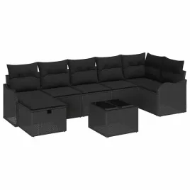 zestaw-sof-na-ogrod-z-poduszka-8-pcs-czarny-polirattan