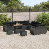 zestaw-sof-na-ogrod-13-pcs-czarny-polirattan-styl-nowoczesny