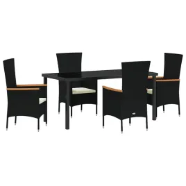 zestaw-do-jadalni-w-ogrodzie-z-poduszka-5-pcs-czarny-polirattan
