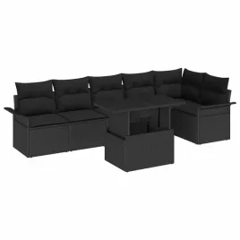 zestaw-sof-na-ogrod-z-poduszka-7-pcs-czarny-polirattan