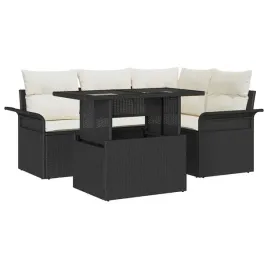 zestaw-sof-na-ogrod-z-poduszka-5-pcs-czarny-polirattan
