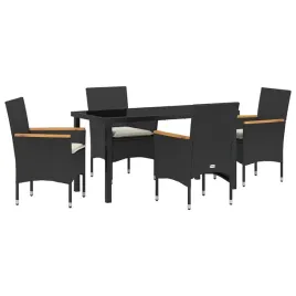 zestaw-do-jadalni-w-ogrodzie-z-poduszka-5-pcs-czarny-polirattan