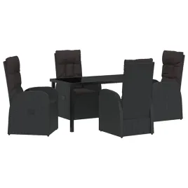 zestaw-do-jadalni-w-ogrodzie-z-poduszka-5-pcs-czarny-polirattan