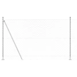 ogrodzenie-z-ogniw-ze-slupkami-srebrny-1-4-x-10-m-stal