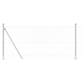 ogrodzenie-z-ogniw-ze-slupkami-srebrny-1-x-10-m-stal