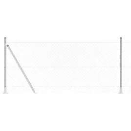 ogrodzenie-z-ogniw-ze-slupkami-srebrny-0-8-x-10-m-stal