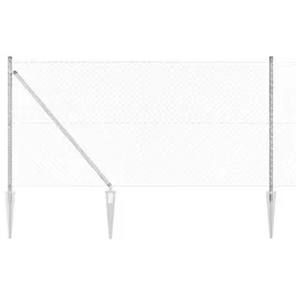 ogrodzenie-z-ogniw-ze-slupkami-srebrny-1-4-x-10-m-stal