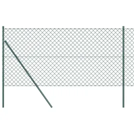 ogrodzenie-z-ogniw-ze-slupkami-zielony-1-4-x-25-m-stal