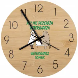 bambusowy-zegar-scienny-nadruk-uv-smieszny-prezent-dla-weterynarza-imie