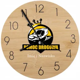 bambusowy-zegar-scienny-nadruk-uv-pomoc-drogowa-nazwa-firmy
