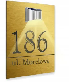 zlota-tabliczka-lampka-solarna-adresowa-duza-adres-dibond-nierdzewna-40x30