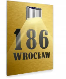 zlota-tabliczka-podswietlana-adresowa-numer-domu-dibond-nierdzewna-40x30