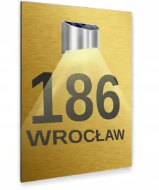 zlota-tabliczka-adresowa-numer-domu-miasto-dibond-lampka-nierdzewna-30x20