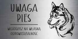 tabliczka-laminat-20x10-cm-uwaga-pies-husky-z-grawerem