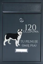 metalowa-skrzynka-na-listy-pocztowaz-nadrukiem-uwaga-pies-husky-twoj-adres