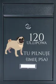 metalowa-skrzynka-na-listy-pocztowaz-nadrukiem-uwaga-pies-mops-twoj-adres