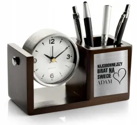 personalizowany-zegar-z-organizerem-na-biurko-grawerowany-prezent-dla-brata