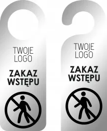 zawieszka-na-drzwi-hotelowa-nadruk-srebrna-plexi-z-logo-zakaz-wstepu
