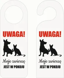 zawieszka-na-drzwi-hotelowa-biala-plexi-uwaga-zwierze-w-pokoju-rozne-wzory